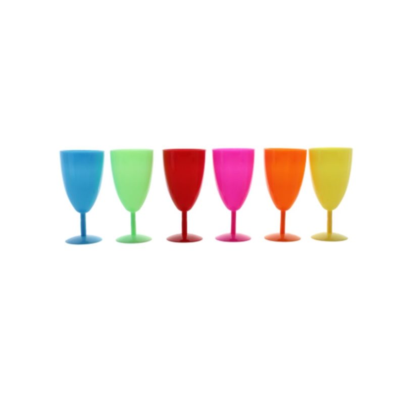 SMALL PLASTIC GLASSES - ASSORTED COLORS 6PC - Osbro Home